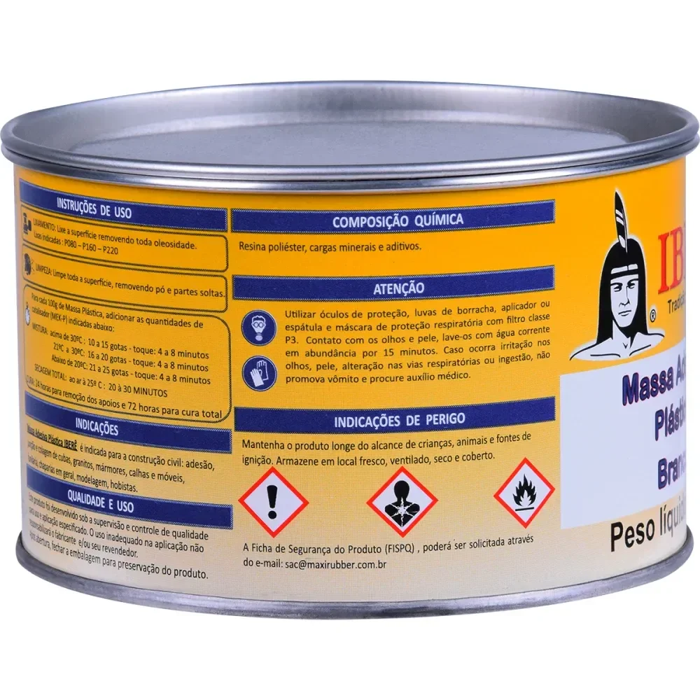Massa Adesiva Plástica Cinza 400G Iberê - Imagem 4