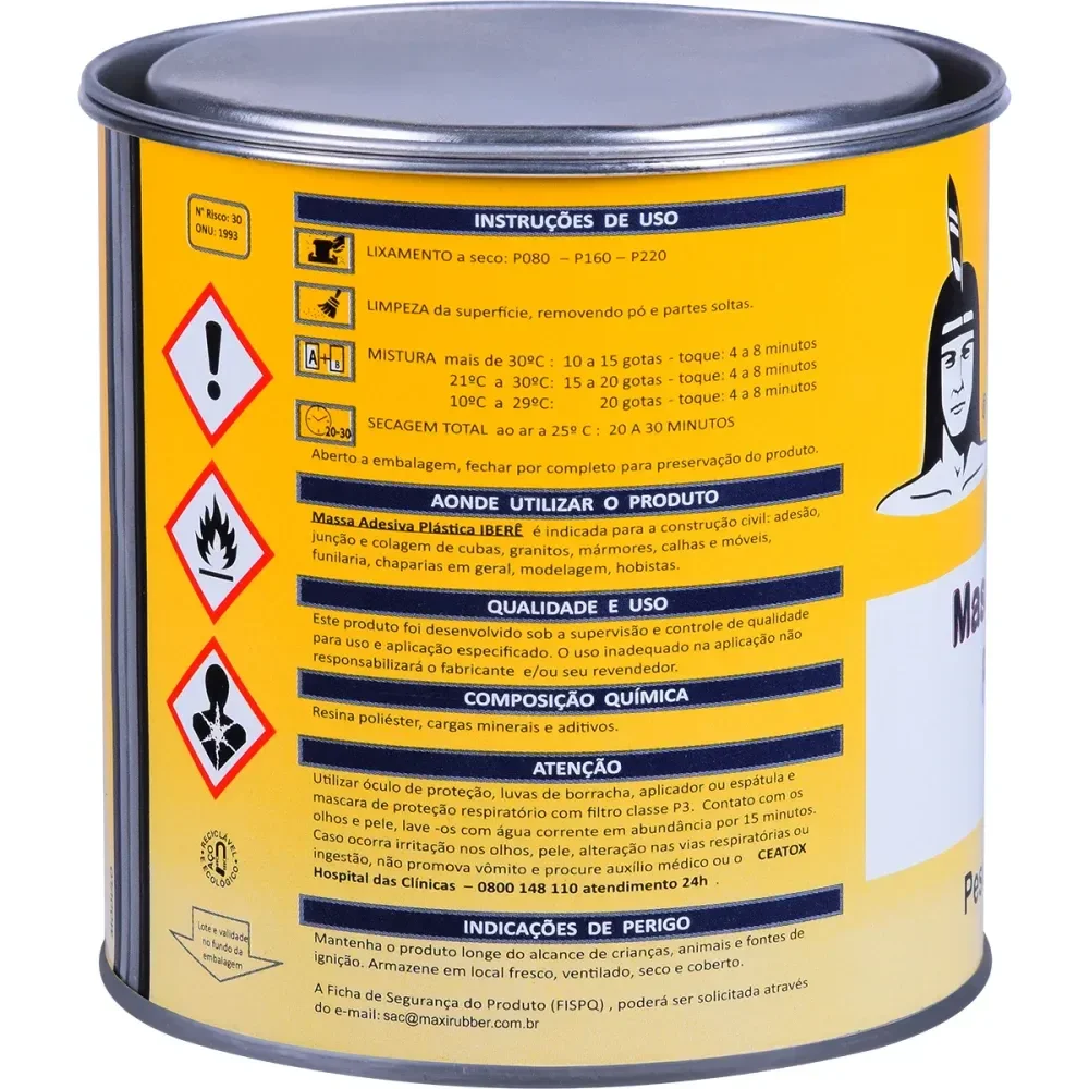 Massa Plástica Branca 1Kg Iberê - Imagem 3