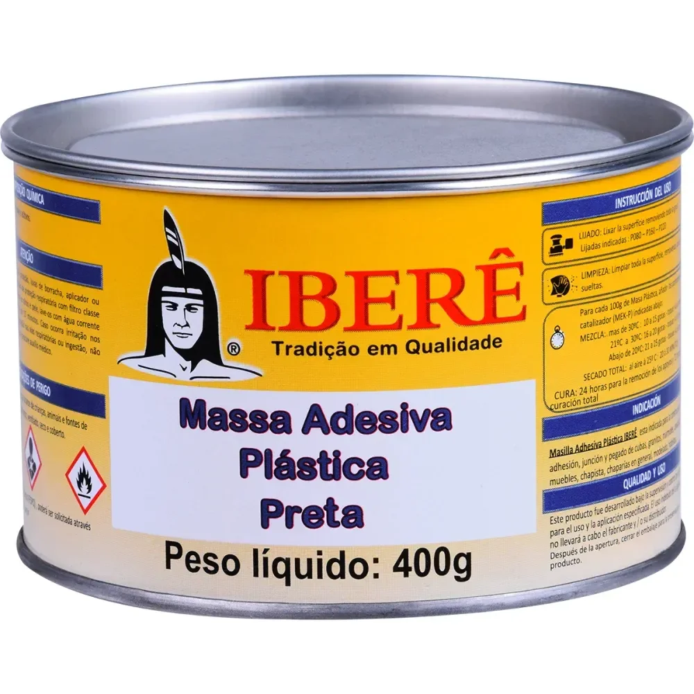 Massa Plástica Preta 400G Iberê - Imagem 2