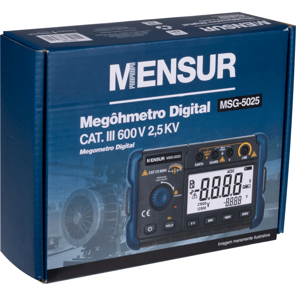 Megôhmetro Digital Msg-5025 600V 2,5V Mensur - Imagem 8