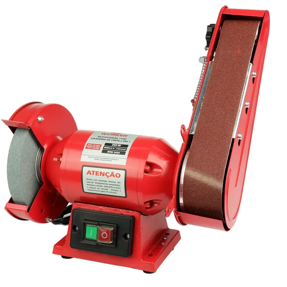 Moto Esmeril Com Lixadeira 3450Rpm Bivolt Worker - Imagem 3