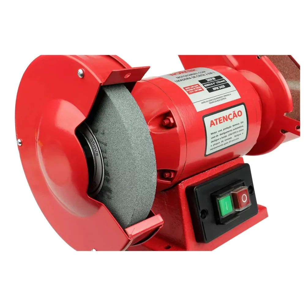 Moto Esmeril Com Lixadeira 3450Rpm Bivolt Worker - Imagem 4