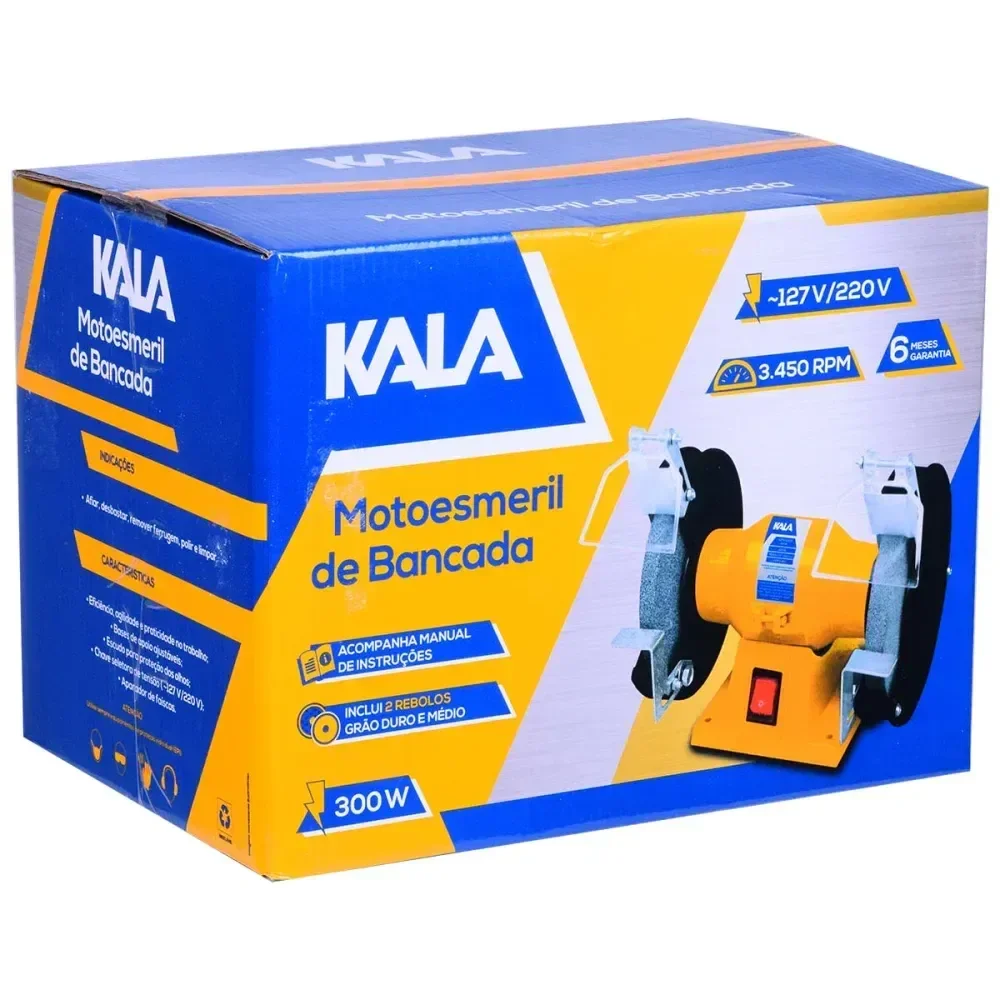 Moto Esmeril De Bancada 6 3450 Rpm Bivolt Kala - Imagem 5