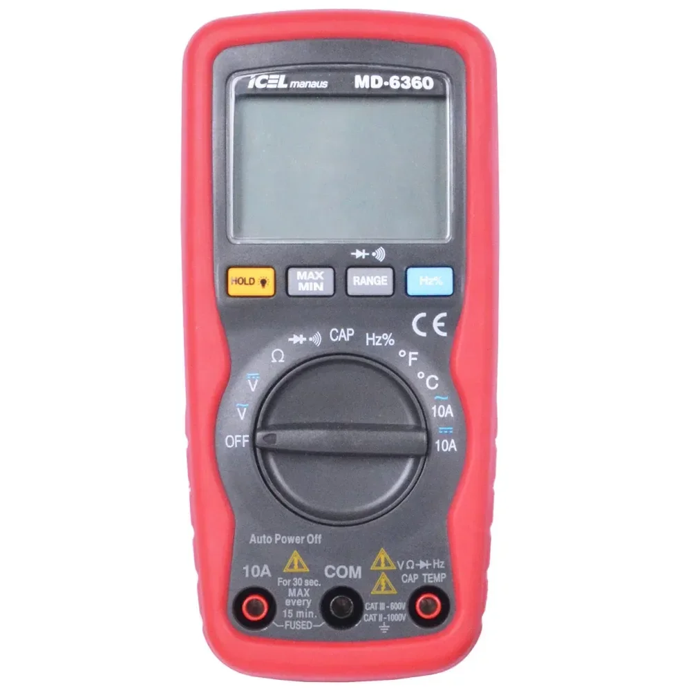 Multímetro Digital Ac/Dc 10A Md-6360 Icel - Imagem 3