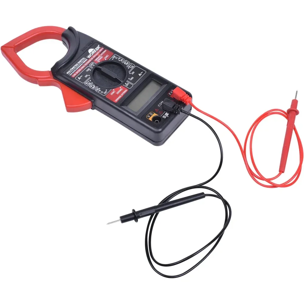 Multímetro Digital Com Alicate De Amperímetro 1000A Worker - Imagem 2