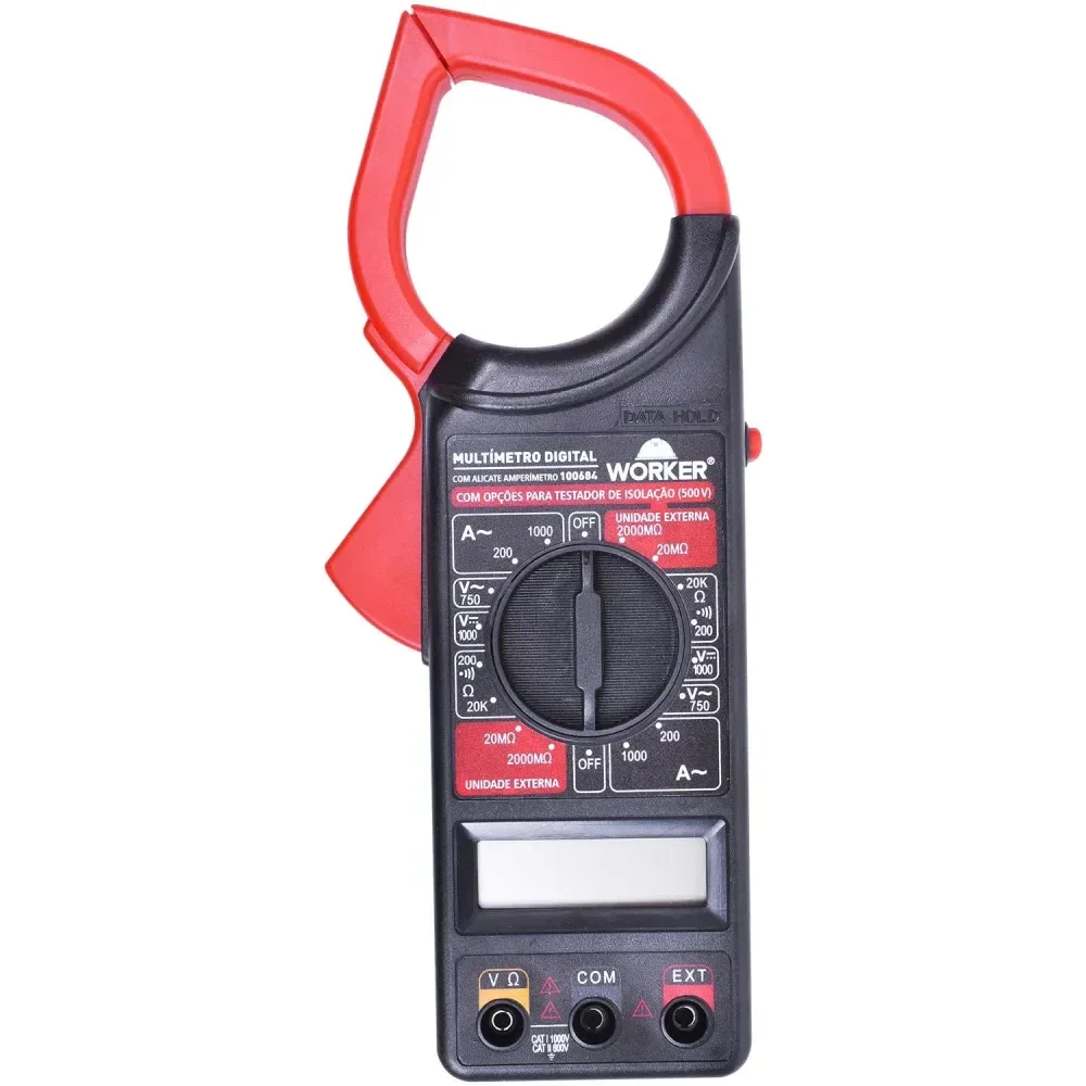 Multímetro Digital Com Alicate De Amperímetro 1000A Worker - Imagem 3