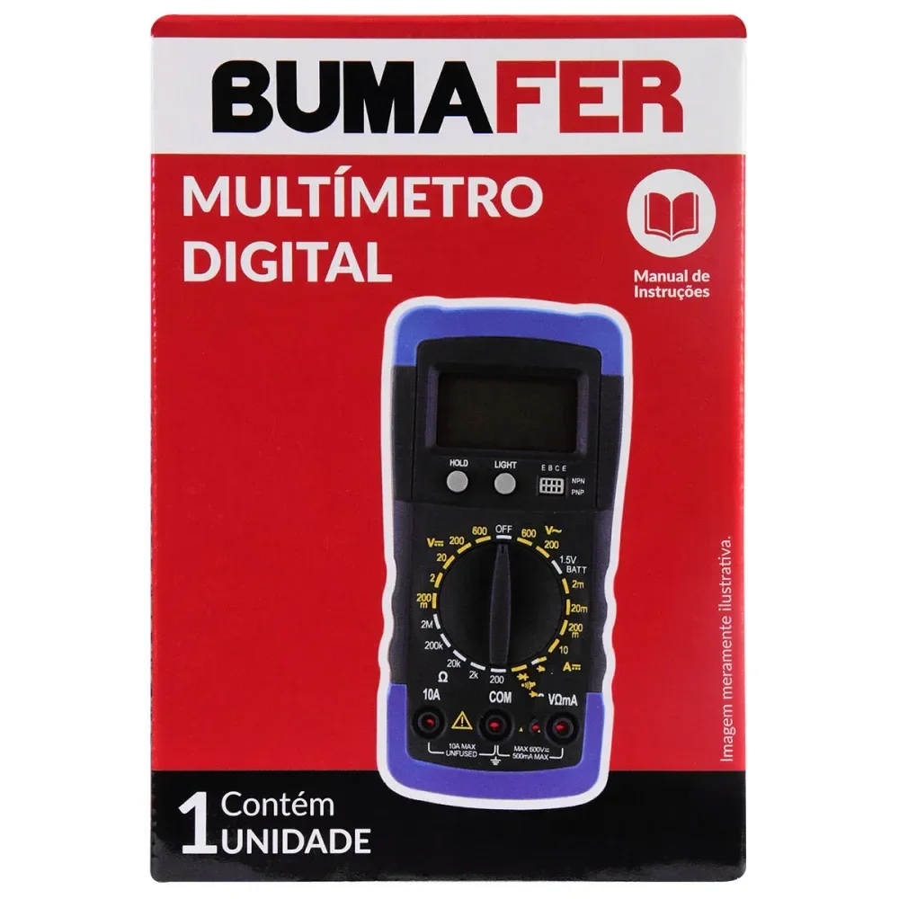 Multímetro Digital Com Visor Lcd 4Ma 9V Bumafer - Imagem 2
