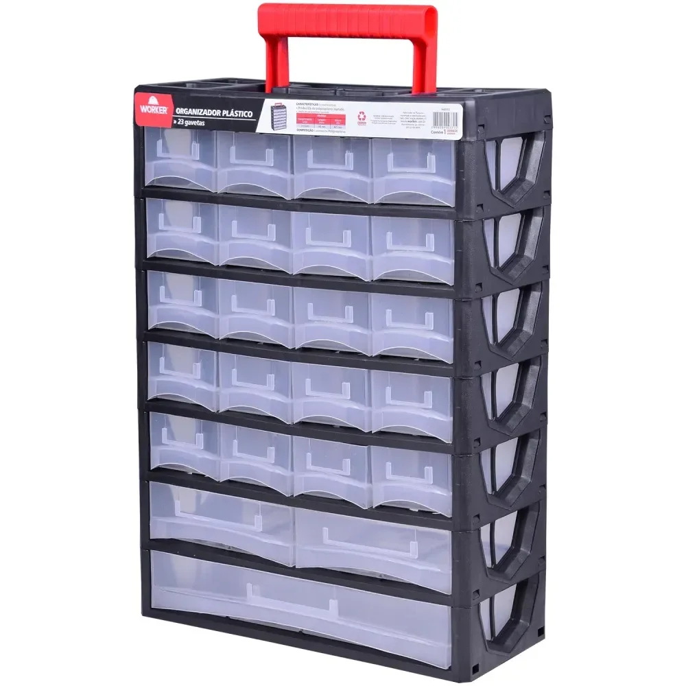 Organizador Plástico 23 Gavetas 31,5X14X44,5Cm Worker - Imagem 4