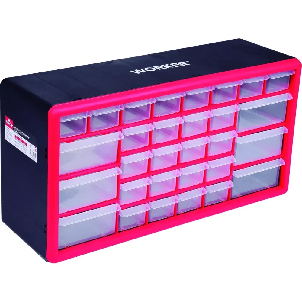 Organizador Plástico 30 Gavetas 50X16X25Cm Worker - Imagem 2