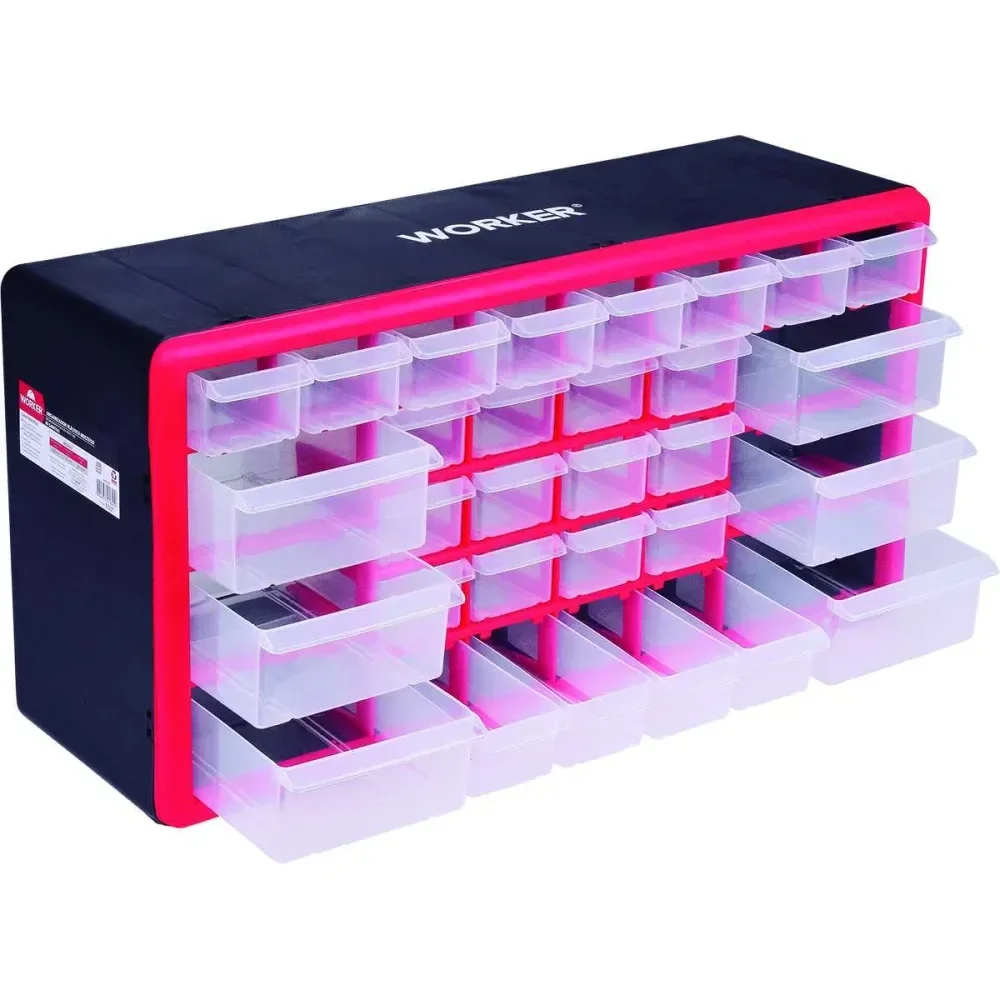 Organizador Plástico 30 Gavetas 50X16X25Cm Worker - Imagem 3