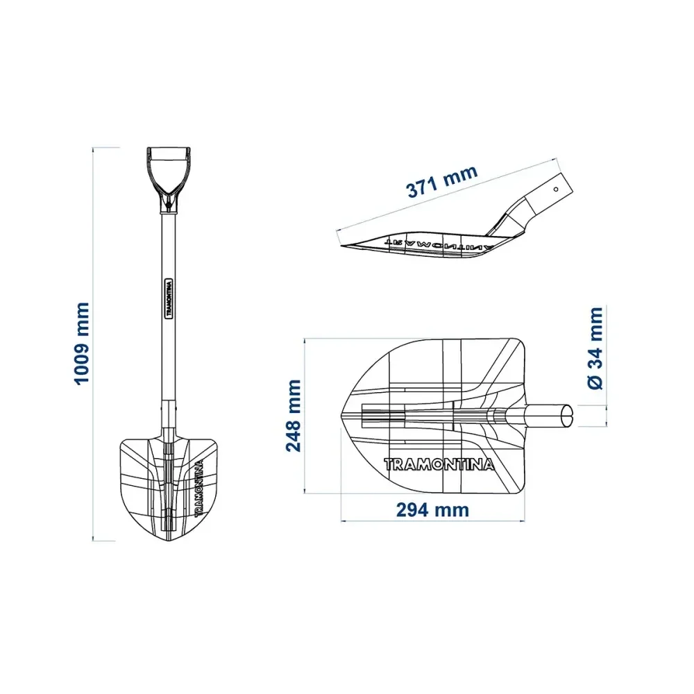 Pá De Bico Aço Carbono Com Cabo De Madeira 71Cm Tramontina - Imagem 3