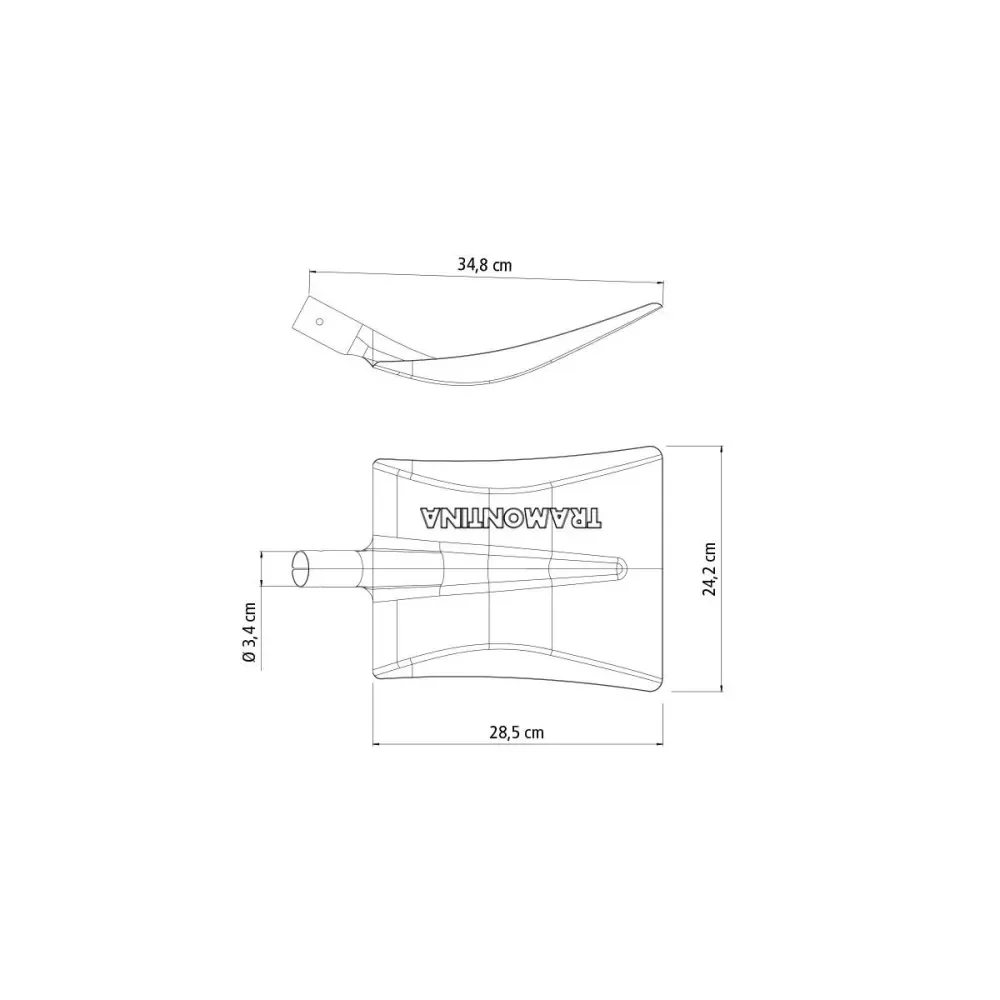 Pá Quadrada 464/30 Em Aço Sem Cabo Tramontina - Imagem 2