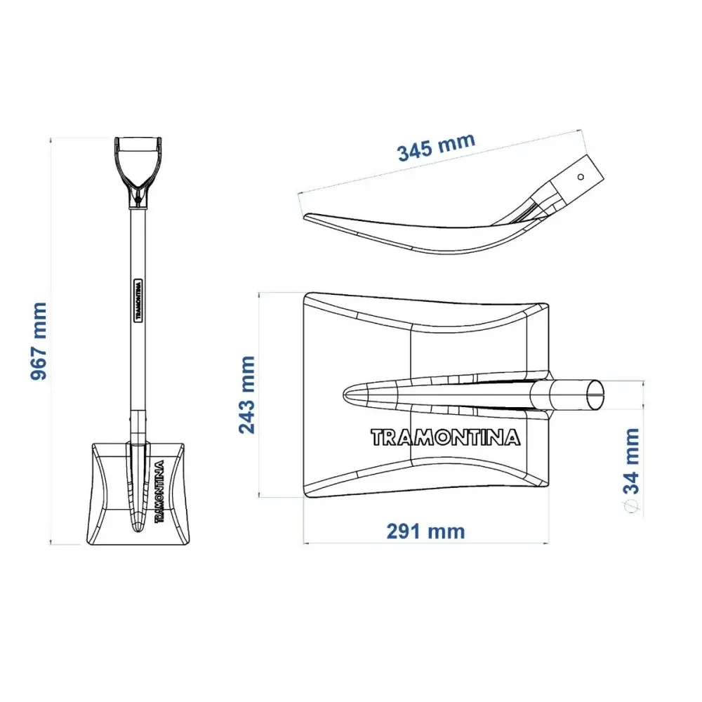 Pá Quadrada, Cabo De Madeira 71 Cm Tramontina - Imagem 4