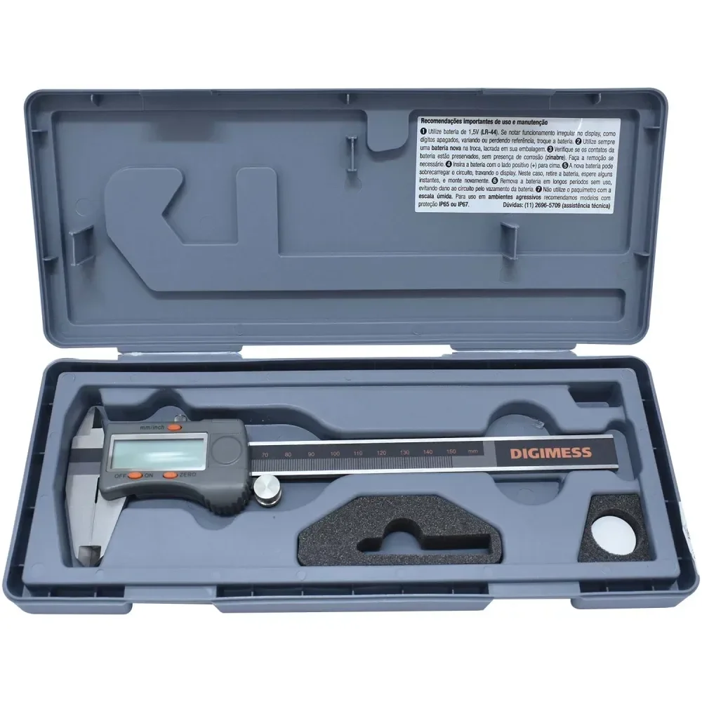 Paquímetro Digital 150Mm Com Dígitos Grandes Digimess - Imagem 6