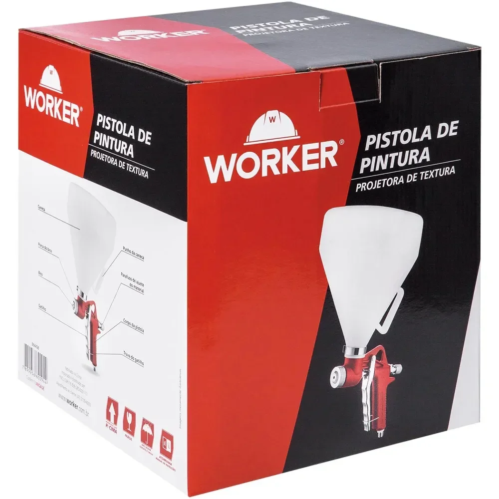 Pistola De Pintura Projetora De Textura 5L Worker - Imagem 4