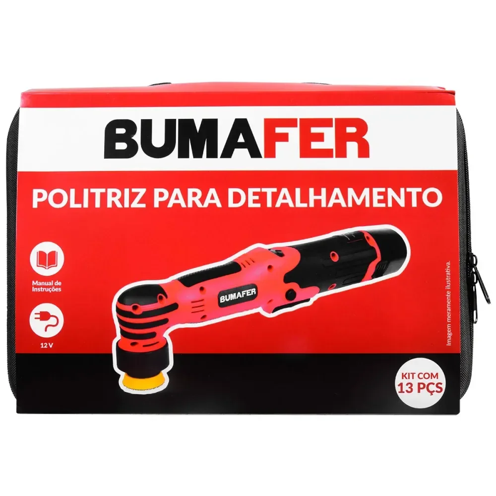 Politriz Automotiva Nano Hibrina 80W 12V Com 13 Peç Bumafer - Imagem 2
