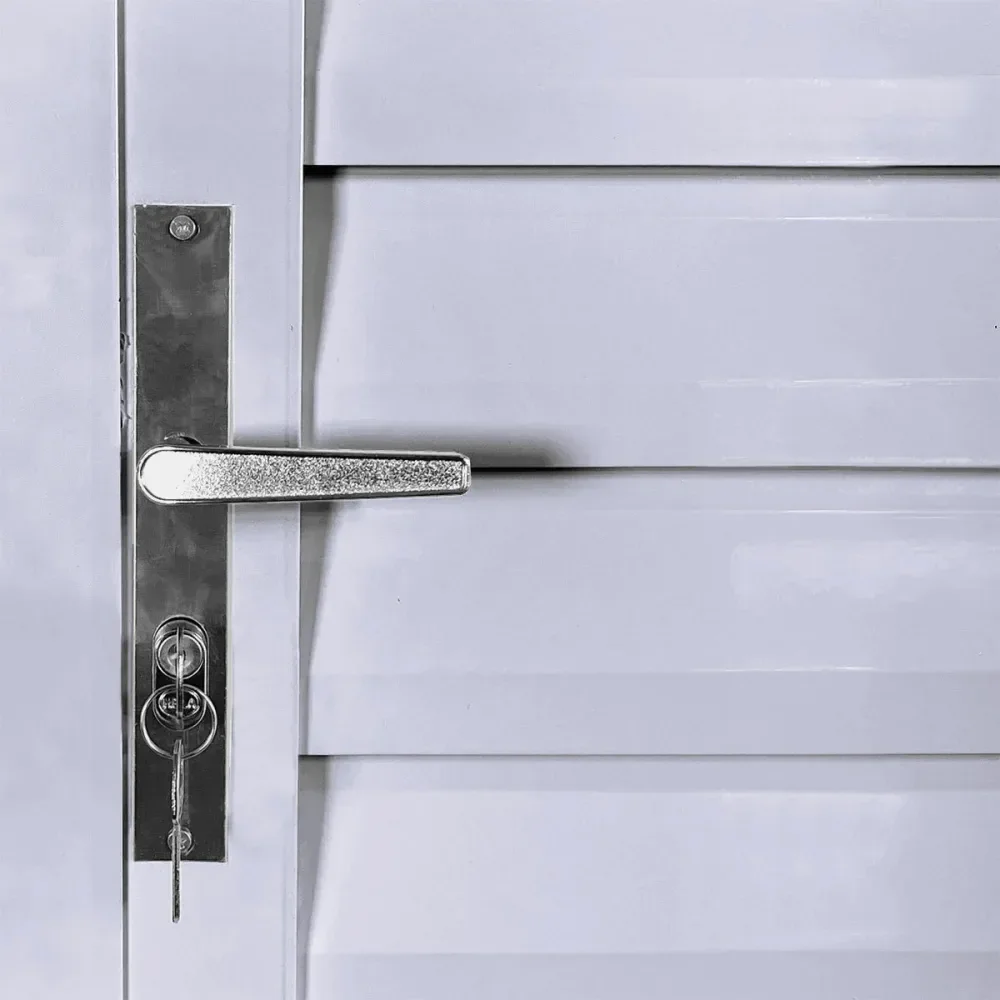 Porta Veneziana Alumínio Branco Direita 210X80Cm Aluvid - Imagem 4