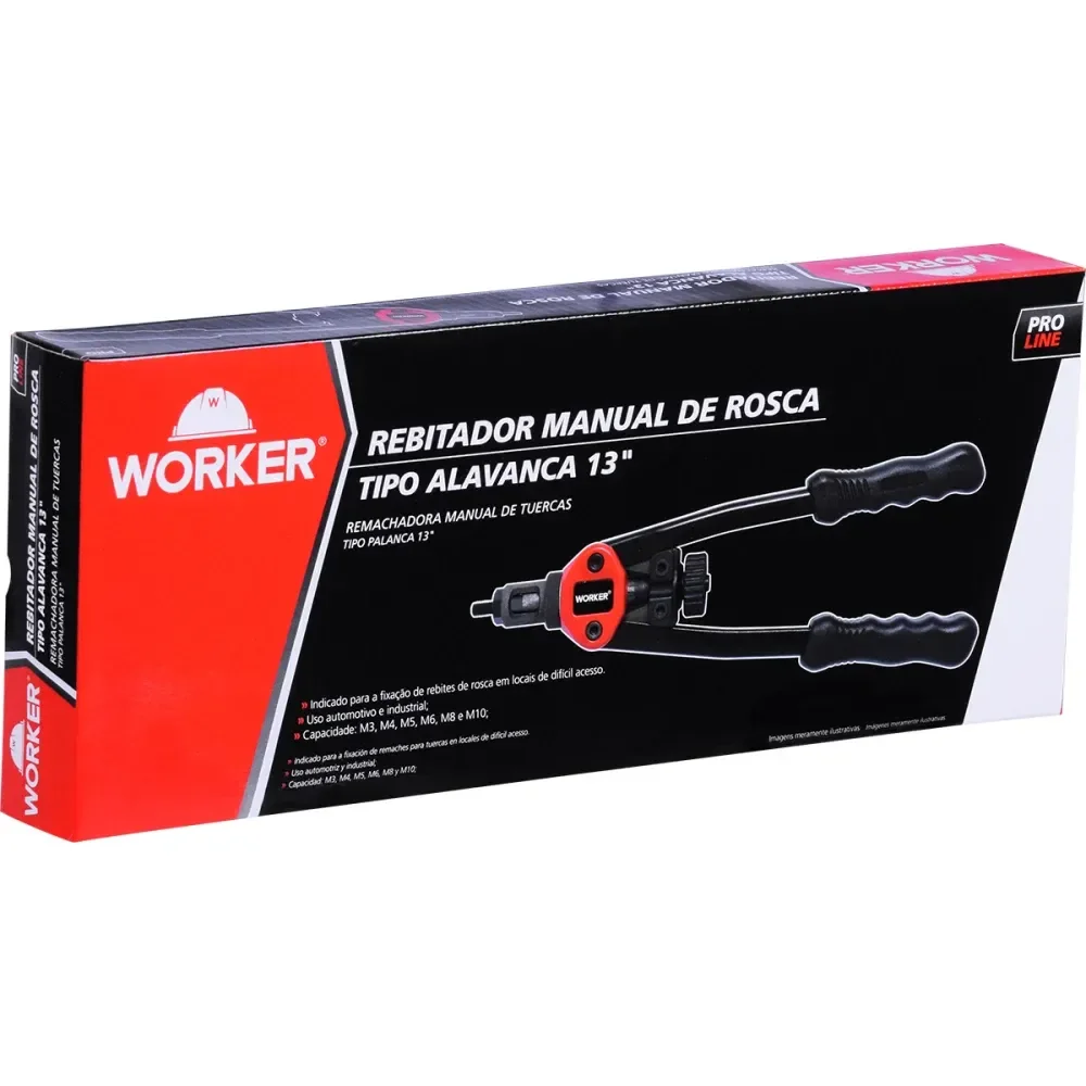Rebitador Manual De Rosca Tipo Alavanca 13 M3-M10 Worker - Imagem 5