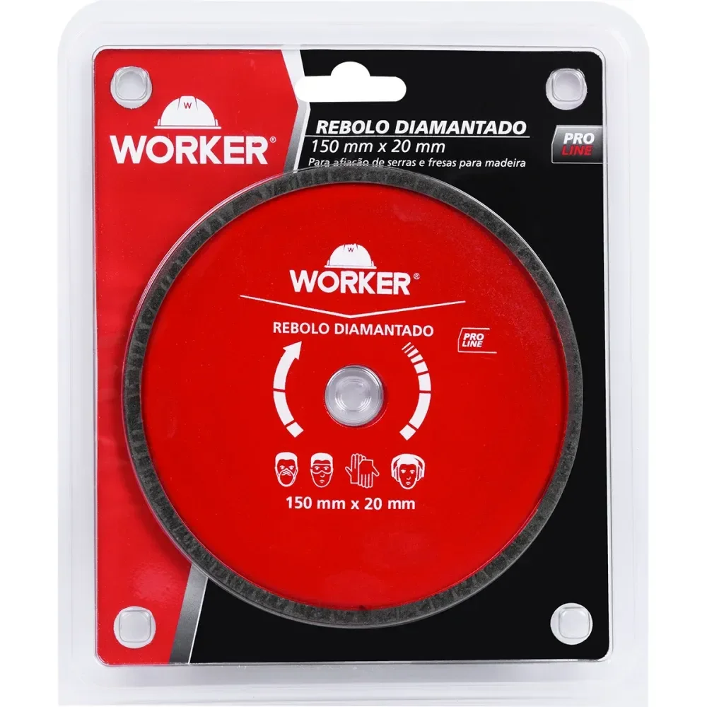 Rebolo Diamantado Para Afiação De Serras 150X20Mm Worker - Imagem 3