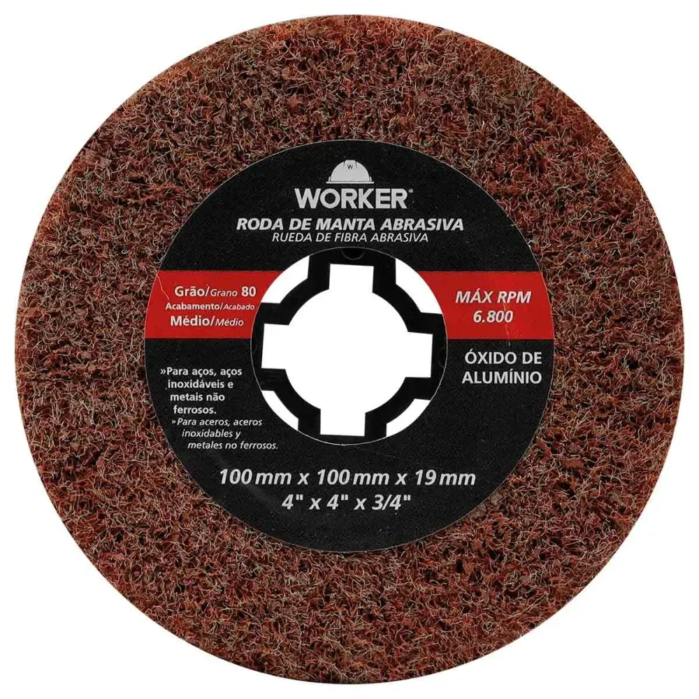Roda Manta Abrasiva G120 Sem Lixa 4/4 Worker - Imagem 2