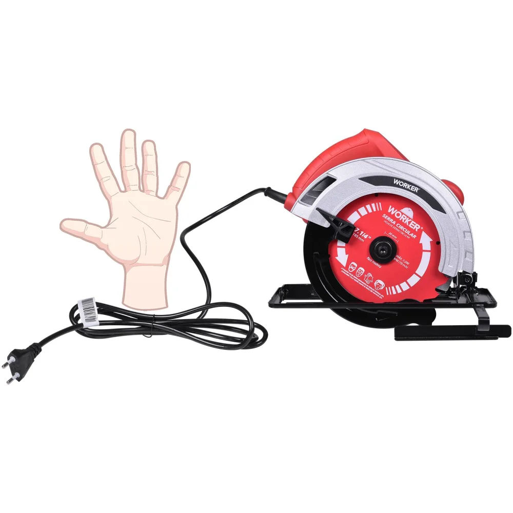 Serra Circular Elétrica 7.1/4 5000Rpm 1300W 220V Worker - Imagem 6