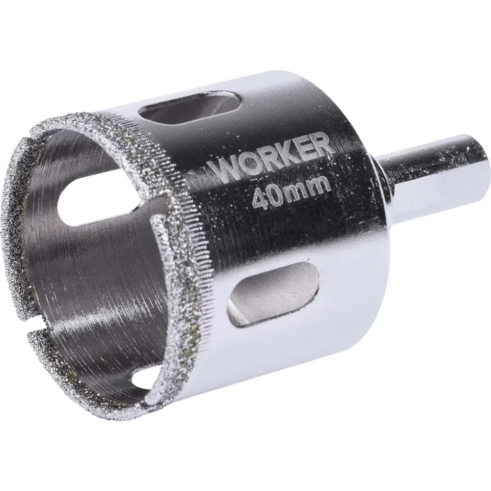 Serra Copo Diamantada Para Porcelanato Triangular 40Mm Worker - Imagem 2