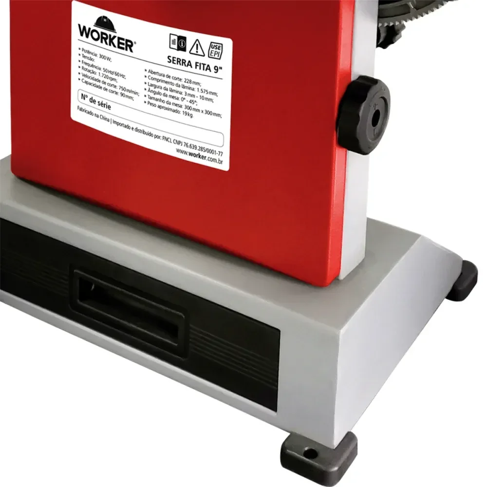 Serra Fita De Bancada Vertical 9 300W 1720Rpm Worker - Imagem 4