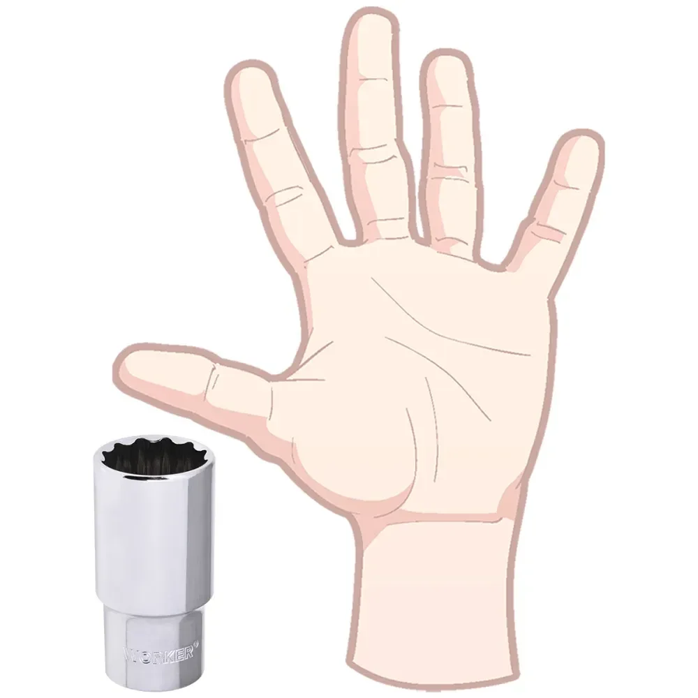 Soquete Estriado Longo Encaixe 1/2 27Mm Worker - Imagem 6