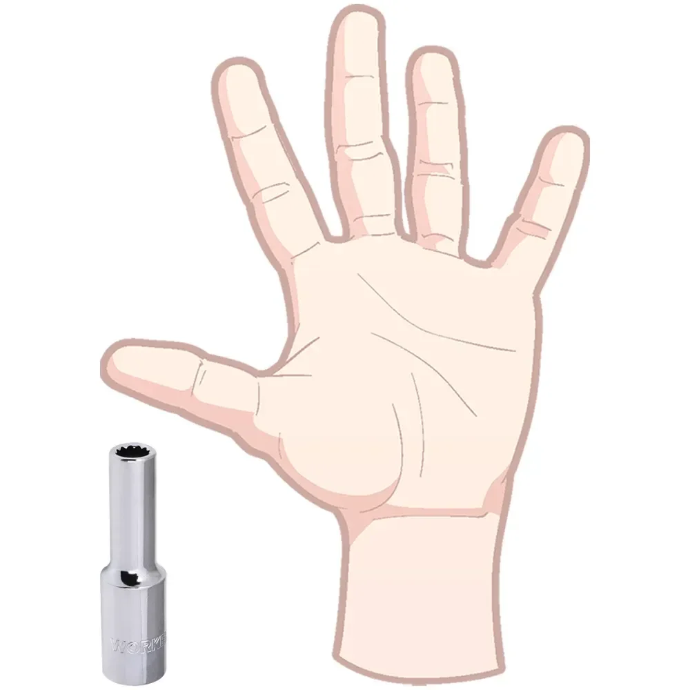 Soquete Estriado Longo Encaixe 1/2 8Mm Worker - Imagem 6