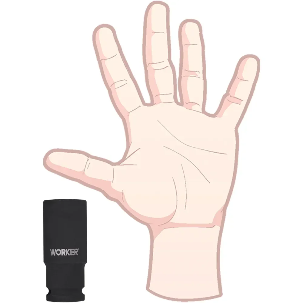 Soquete Sextavado De Impacto Longo Encaixe 1/2 24Mm Worker - Imagem 6