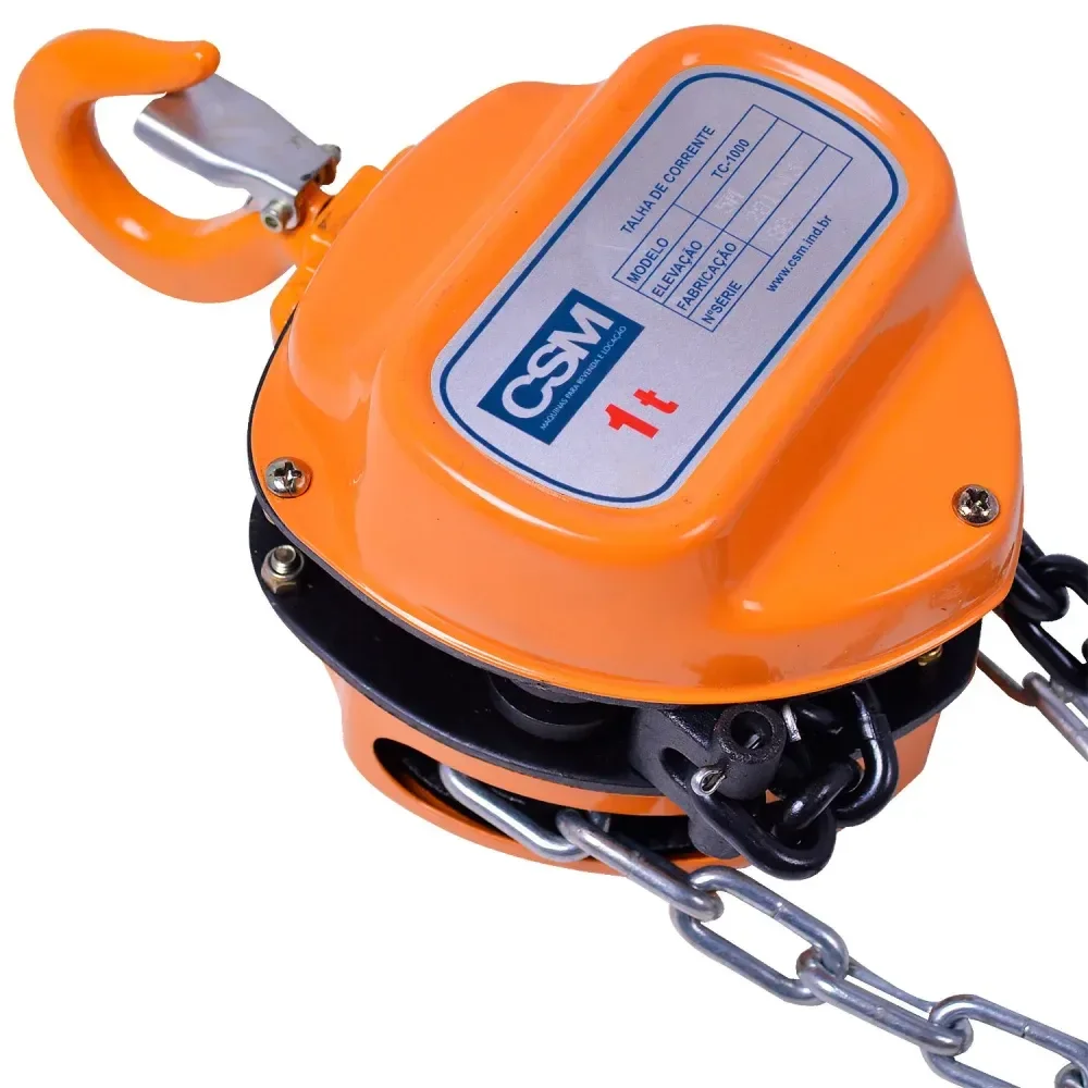 Talha Manual 1 Toneladas Corrente Com 5 Metros Tc1000 Csm - Imagem 3