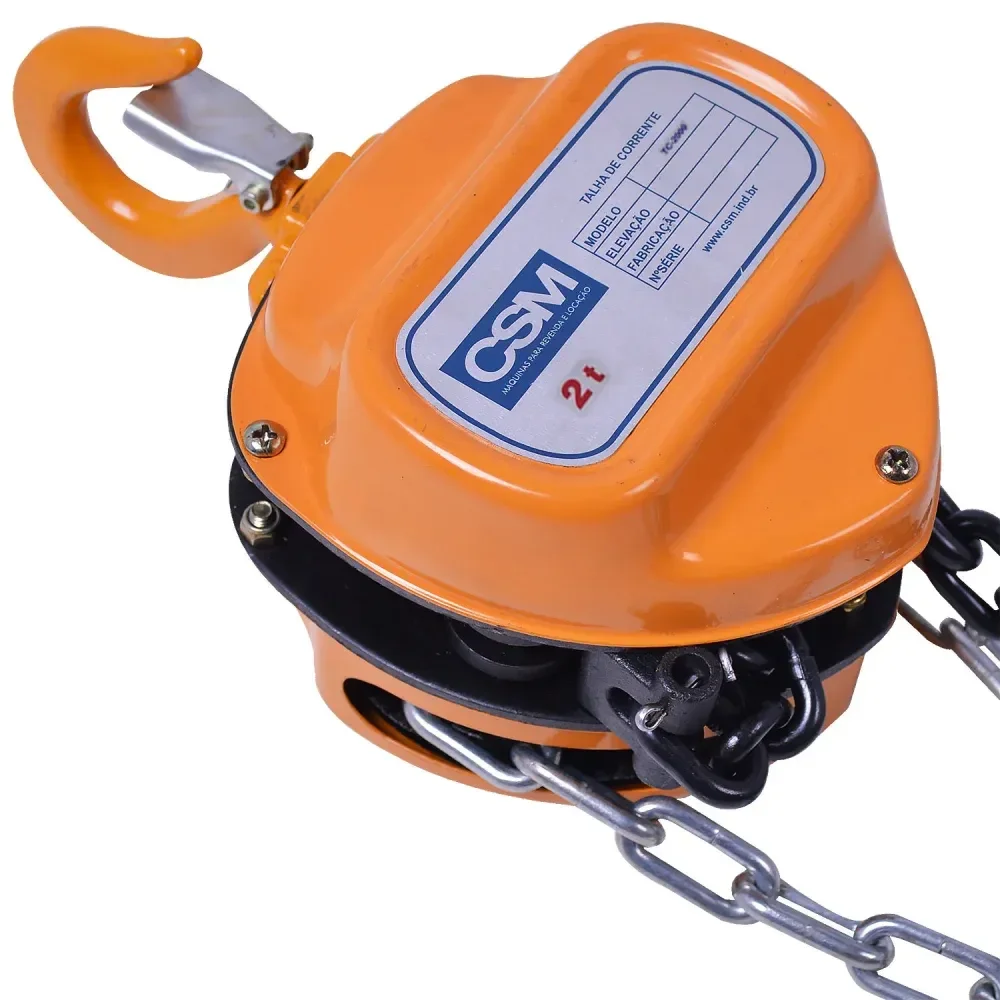 Talha Manual 2 Toneladas Corrente Com 3 Metros Tc2000 Csm - Imagem 3