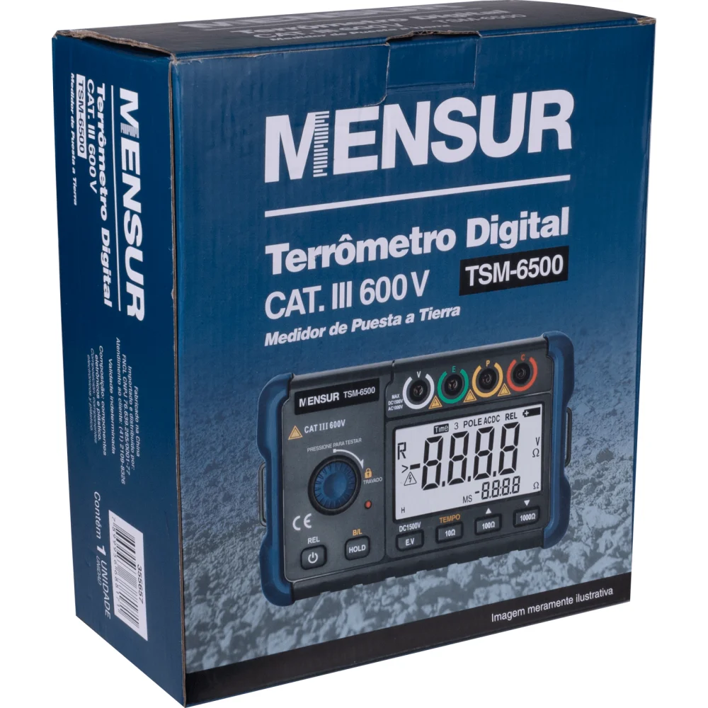 Terrômetro Digital Tsm-6500 Cat. Iii 600V Mensur - Imagem 11