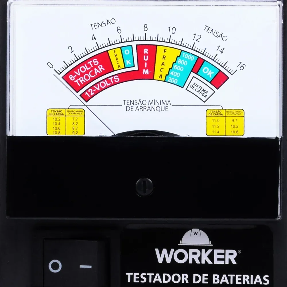 Testador De Baterias Tbw1000 100A 170Ah 16Vcc Worker - Imagem 4