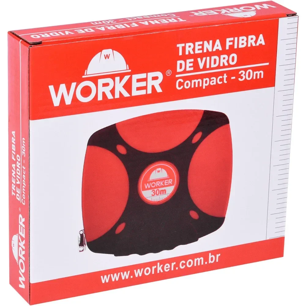 Trena Fibra Vidro Estojo Fechado Compact 30M Worker - Imagem 5