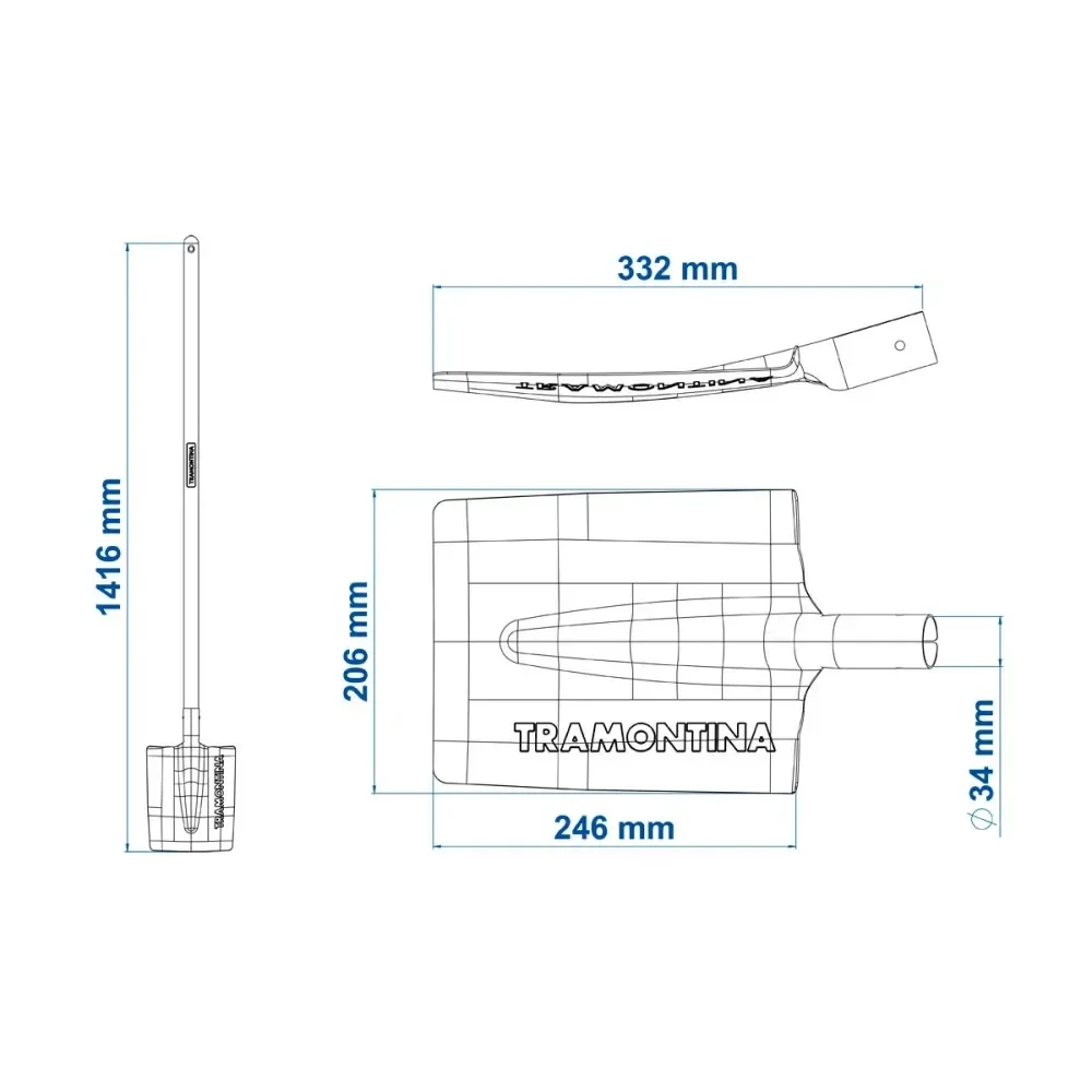 Vanga Quadrada, Cabo De Madeira 120 Cm Tramontina 77400524 - Imagem 2