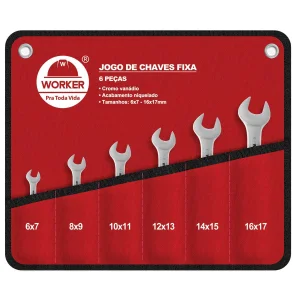 Conjunto de Chaves Fixas de Precisão CR-V 6X17MM Worker