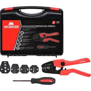 Jogo de Alicate Crimpador para Terminais com 7 Peç Worker