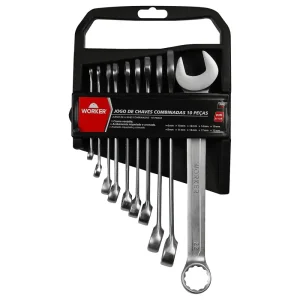 Jogo de Chave Combinada CR-V 6-22mm 10 Peç Worker