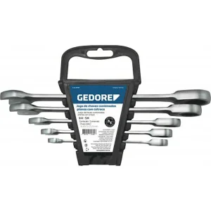 Jogo de Chave Combinadas com Catraca Planas 5 Peç Gedore