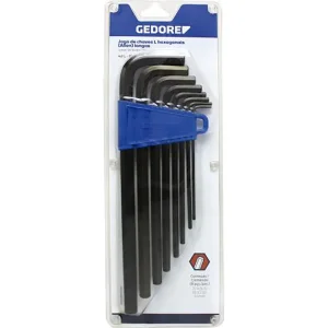 Jogo de Chave L Hexagonais Longas 1/8 - 9/16 com 10 Peç Gedore