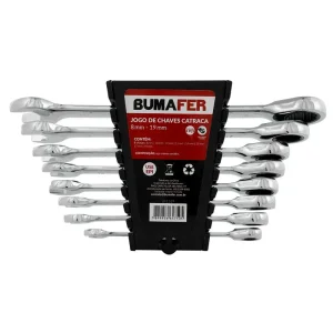 Jogo de Chaves com Catraca 8 Peç 8-19mm Bumafer