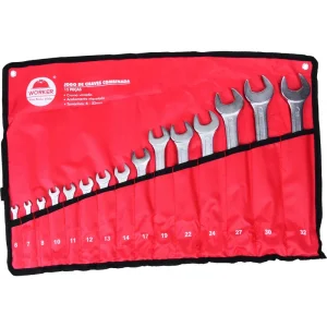 Jogo de Chaves Combinada Cr-V 6-32mm 15 Peç Worker