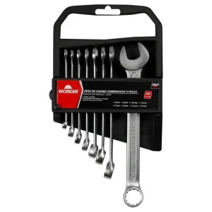 Jogo de Chaves Combinadas 6 a 17mm com 8 Peç Worker