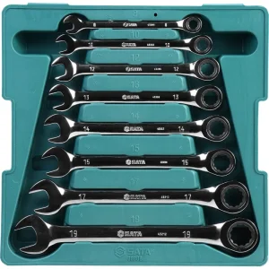 Jogo de Chaves Combinadas com Catraca 8-19mm 8 Peç Sata