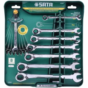 Jogo de Chaves Combinadas Com Catraca de 8 Peç Sata