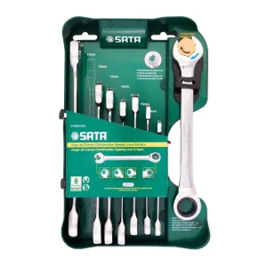 Jogo De Chaves Combinadas Speedy Com Catraca 8 a 19mm Sata