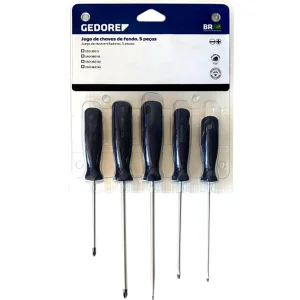 Jogo de Chaves de Fenda e Philips com 5 Peç Gedore