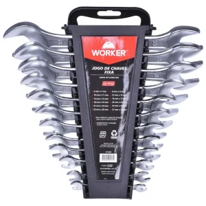 Jogo de Chaves Fixas 12 Peç 6 a 32mm Worker