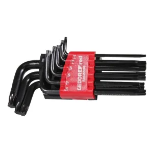 Jogo de Chaves L Torx em Cromo Vanádio com 9 Peç Gedore Red